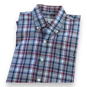 Peter Millar Men's Plaid Multicolored Button Down Casual Shirt L